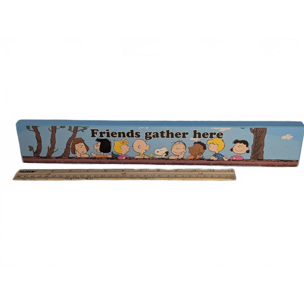 Peanuts Friends Gather Here Decorative Plaque Charlie Brown Snoopy Hallmark